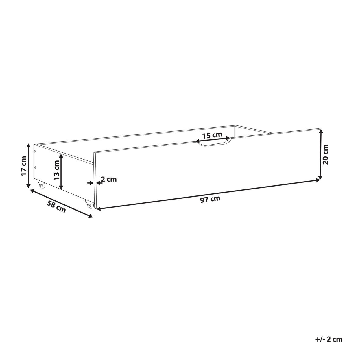 BETTSCHUBLADE 2er set Grau Rumilly - Grau, Holz - Beliani