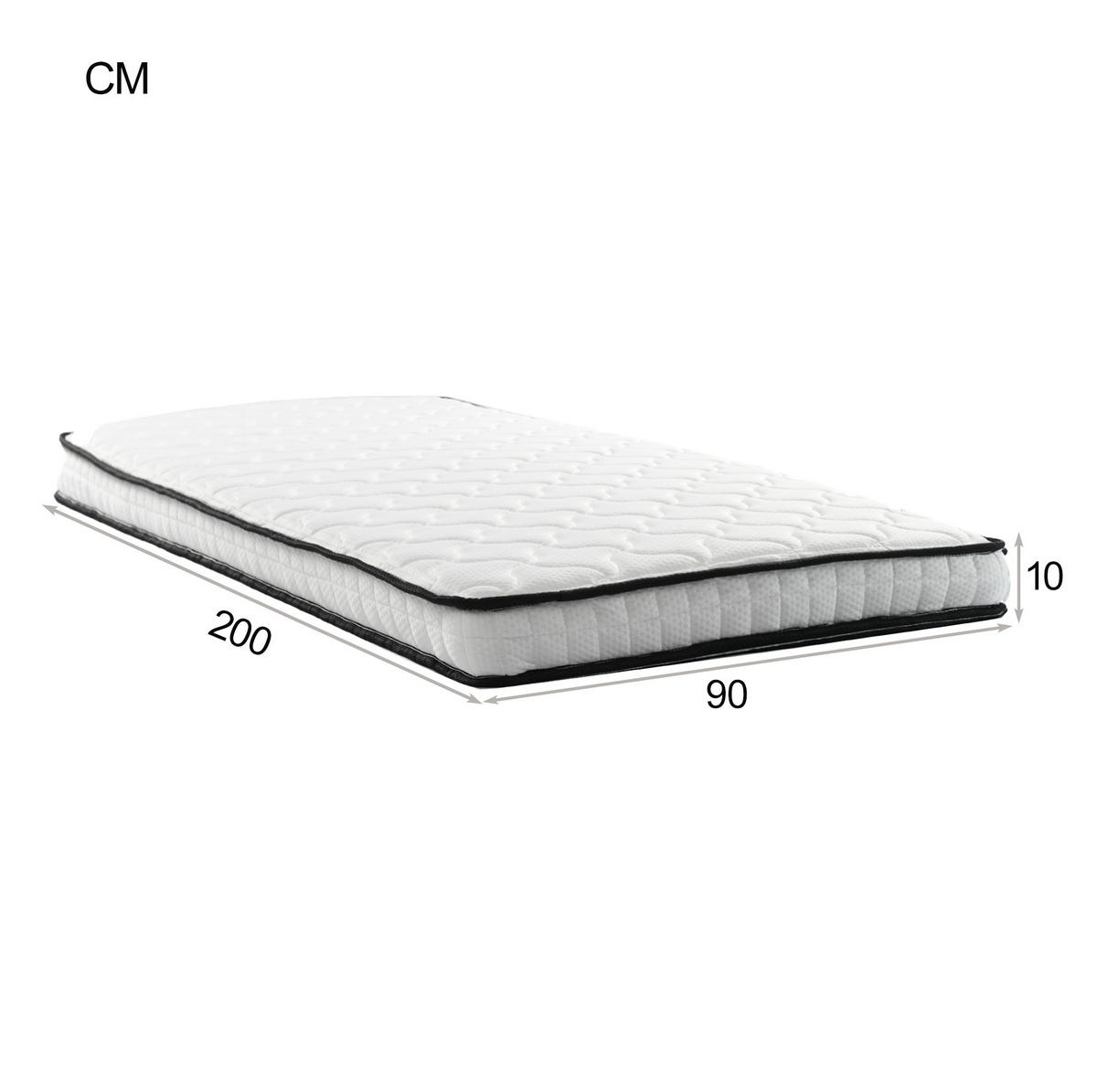 HOCHBETT 90/200 cm weiß mit 4 Schubladen und Sicherheitsgeländer mit Matratze - Weiß, Holzwerkstoff (90/200cm) - OKWISH