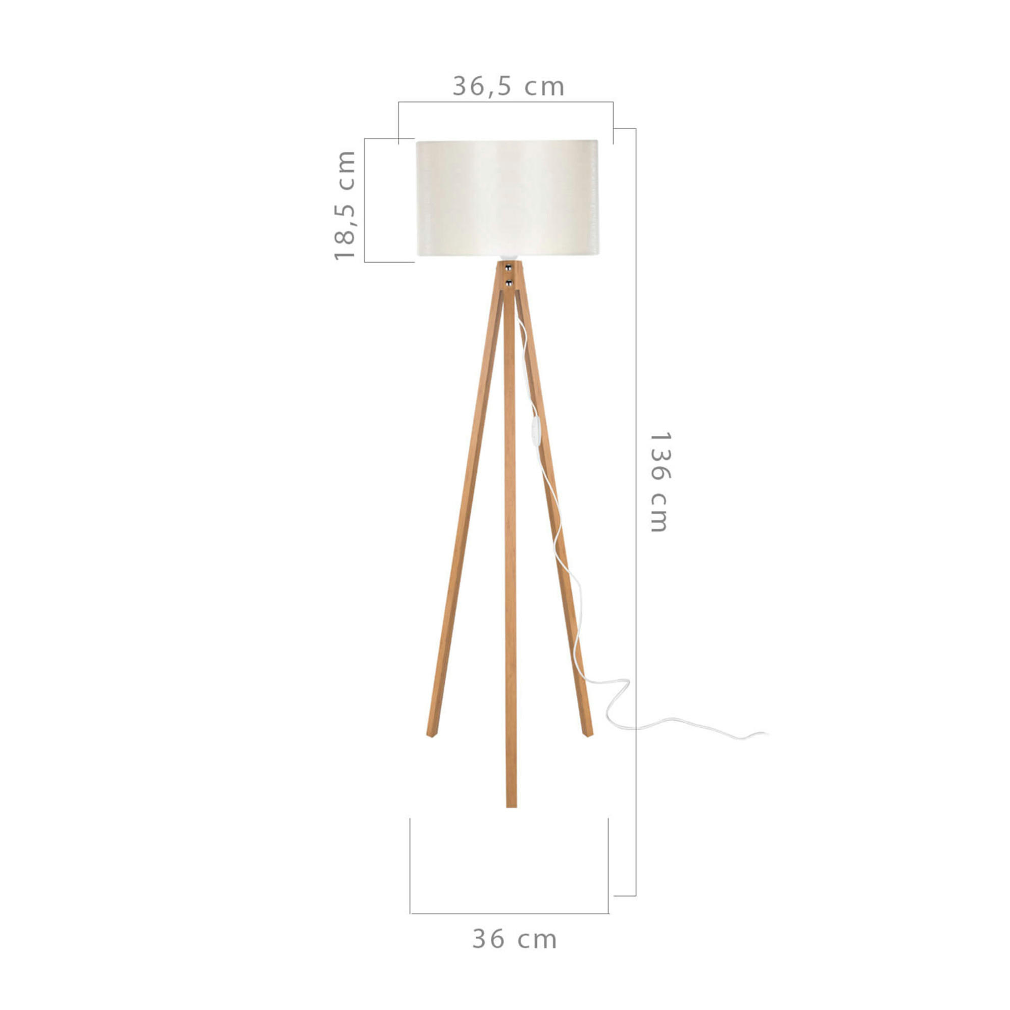 Thumbnail - lux.pro Stehleuchte, Creme, Textil, 37x136x37 cm, Lampen & Leuchten, Innenbeleuchtung, Stehlampen, Stehlampen