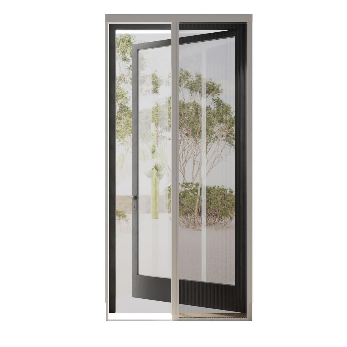 INSEKTENSCHUTZTÜR plissiert weiß - Weiß, Textil (96/206/3.7cm) - Cocoon Home Concepts
