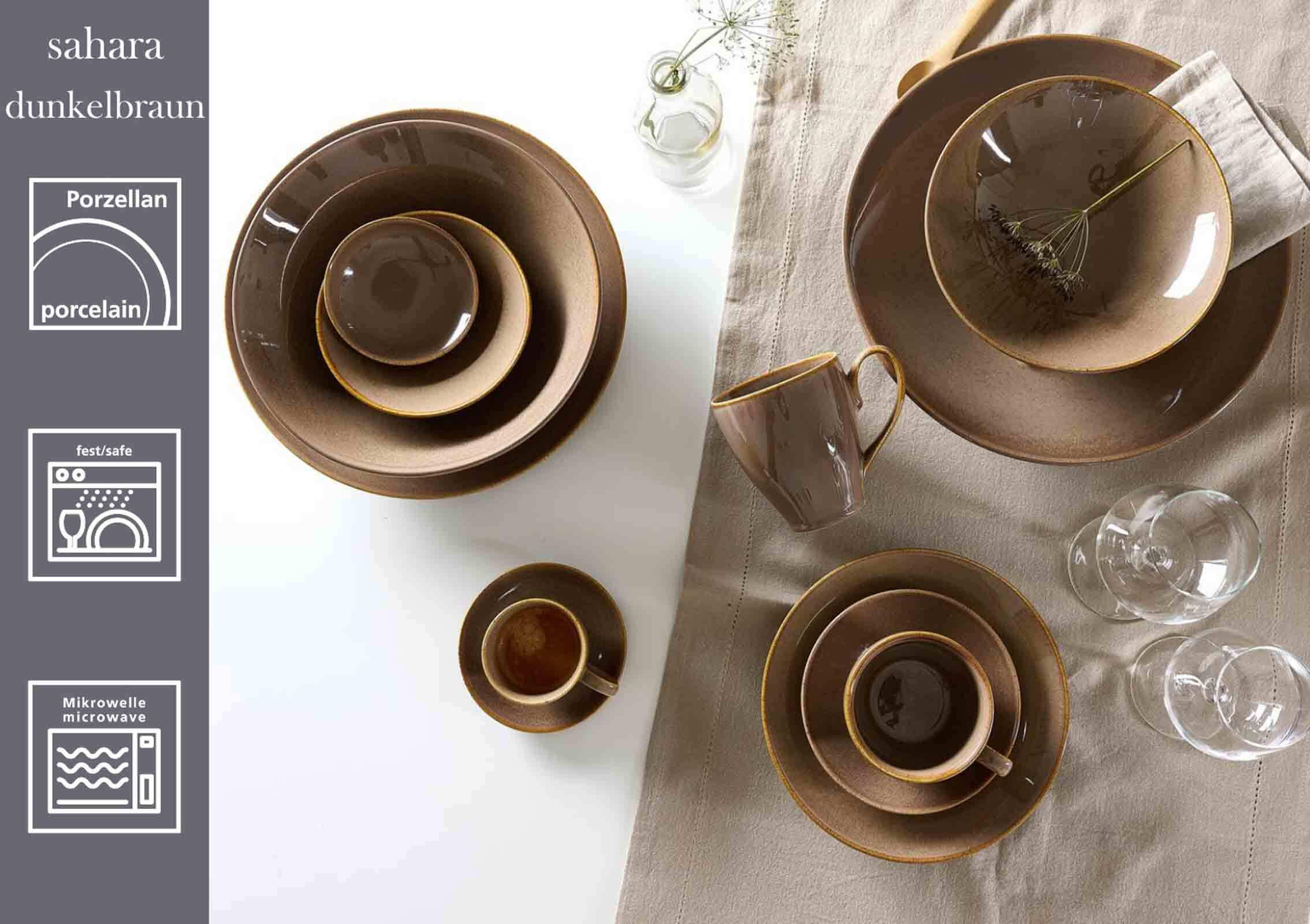 SERVIERPLATTEN Sahara Dunkelbraun ø 31 cm 2er Set - Dunkelbraun, Keramik (31/5/31cm) - Ritzenhoff Breker