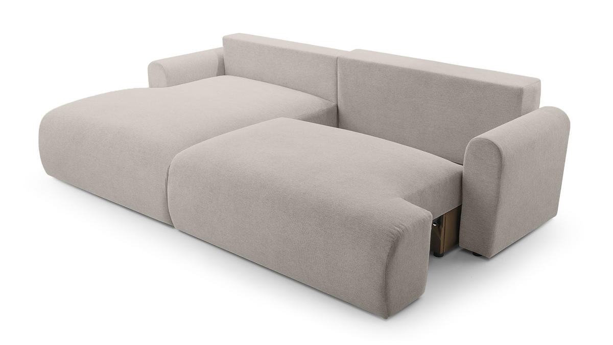 ECKSOFA mit Schlaffunktion Bordon, Beige - Beige, Textil (150/260cm) - Fedve