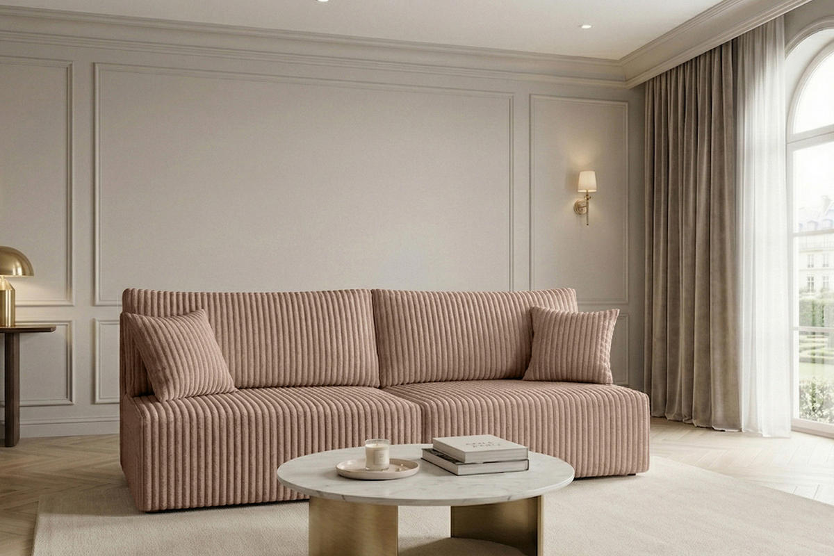 SOFA Mit Schlaffunktion Und Bettkasten, Cordstoff Tilia, Braun, BEST MINI - Braun, Holz (200/83/98cm) - Kaiser Möbel