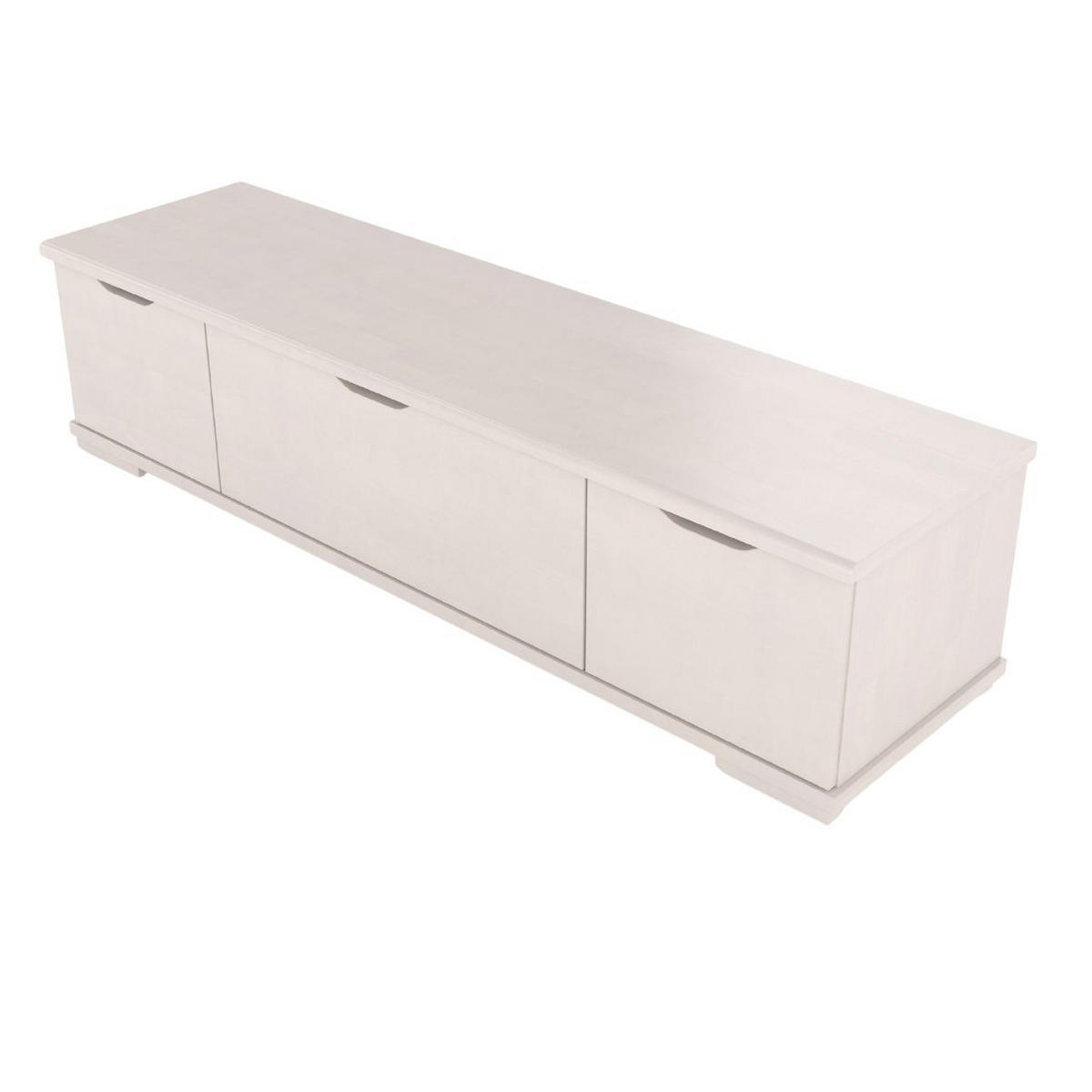 MASSIVHOLZ-TV-SCHRANK Arhus, Buche - lackiert, Weiß - Weiß, Holz/Buchenholz (157.2/38.5/45cm) - Visby