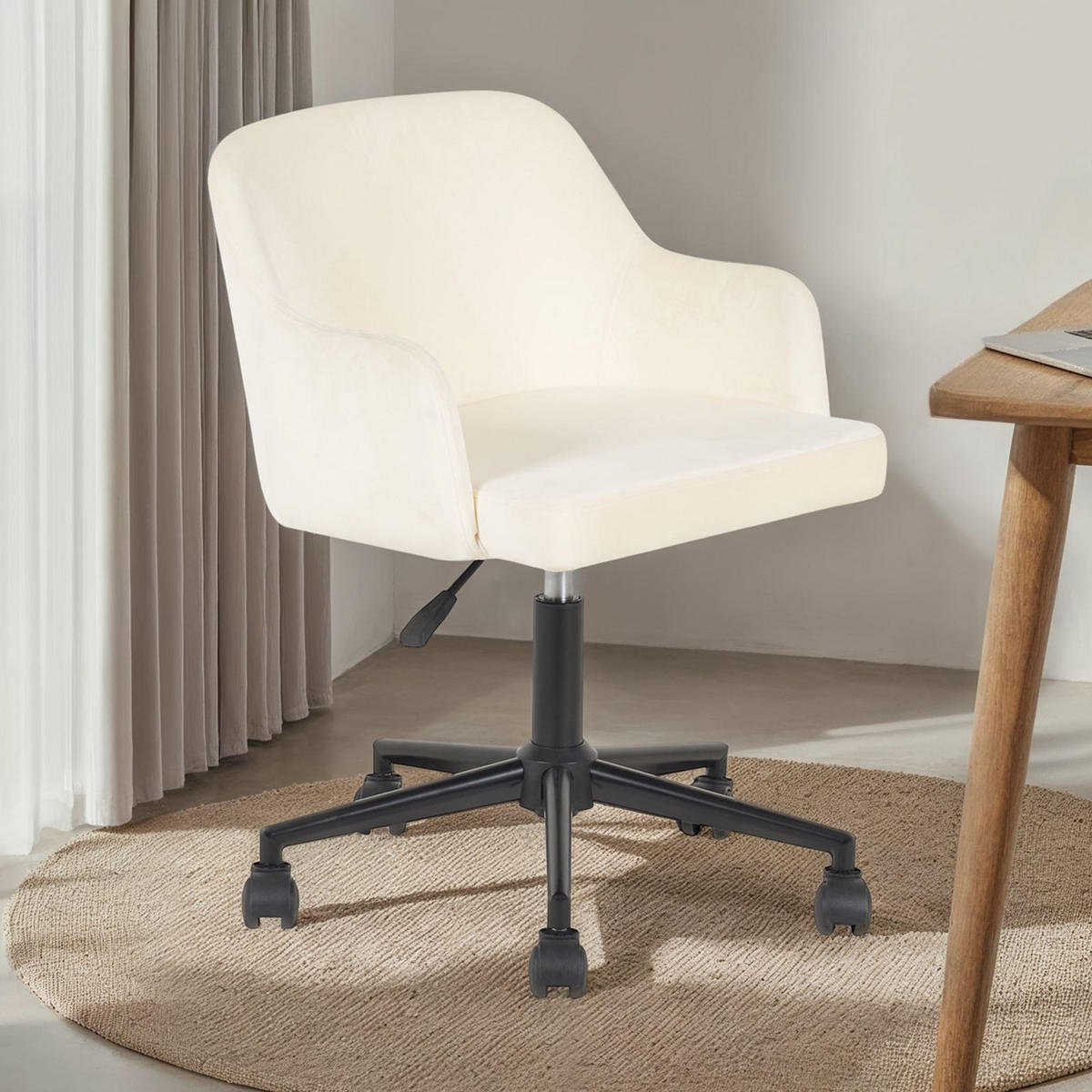 HOME-OFFICE DREHSTUHL OLIVER CREMEWEISS - Creme, Textil (52/87/56cm) - IDIMEX