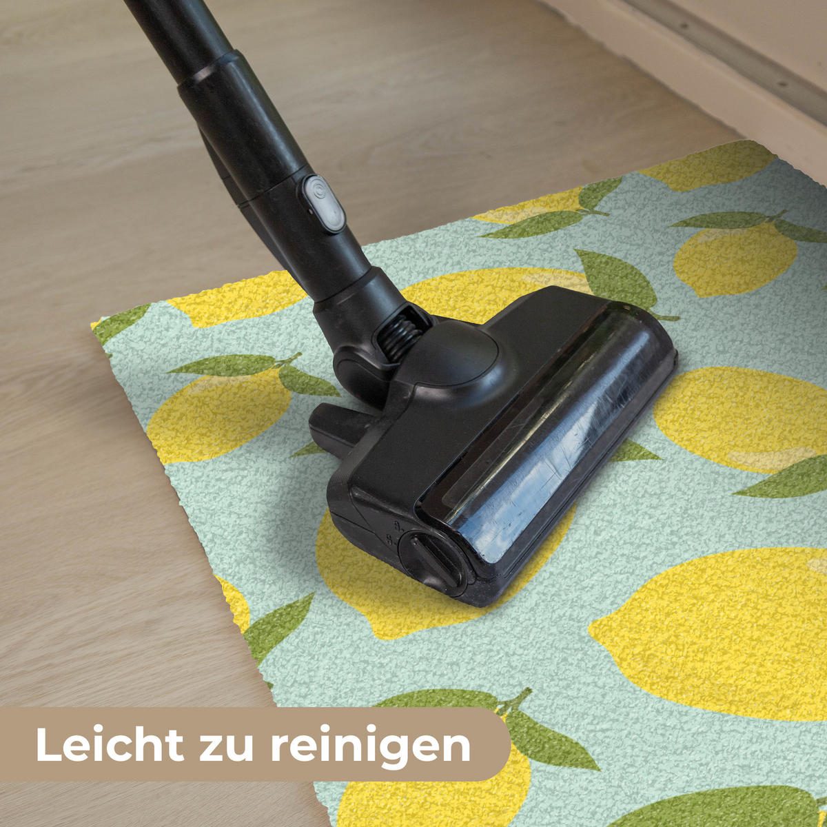 FUSSMATTE Muster Zitronen - Gelb - Blau - Muster - Früchte 60x40 cm - Gelb, Kunststoff (60/0.4cm) - MuchoWow