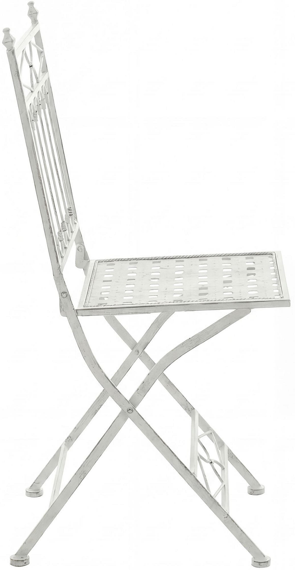GARTENKLAPPSTUHL 2er Set Metall Antik Weiß - Weiß, Metall (42/94/40cm) - CLP