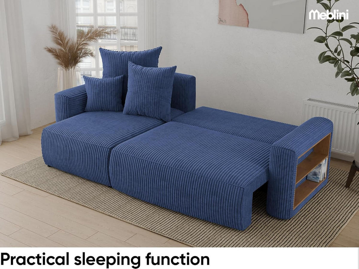 ECKSOFA SOLARIS L - Blau, Holzwerkstoff (238/142cm) - Meblini