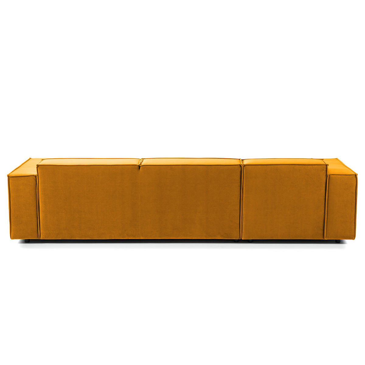 ECKSOFA mit Longchair - Gelb/Schwarz, Kunststoff/Textil (294/177cm) - home24