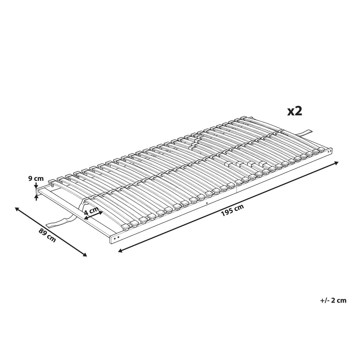 LATTENROST 160/200 cm Liry - Hellbraun/Braun, Holz (160/200cm) - Beliani