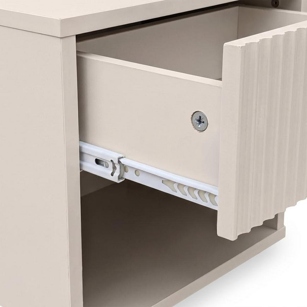 NACHTTISCHE 2er-Set schwebend beige mit Halterungen - LEYA - Beige, Holzwerkstoff (40/30/30cm) - Casanoov