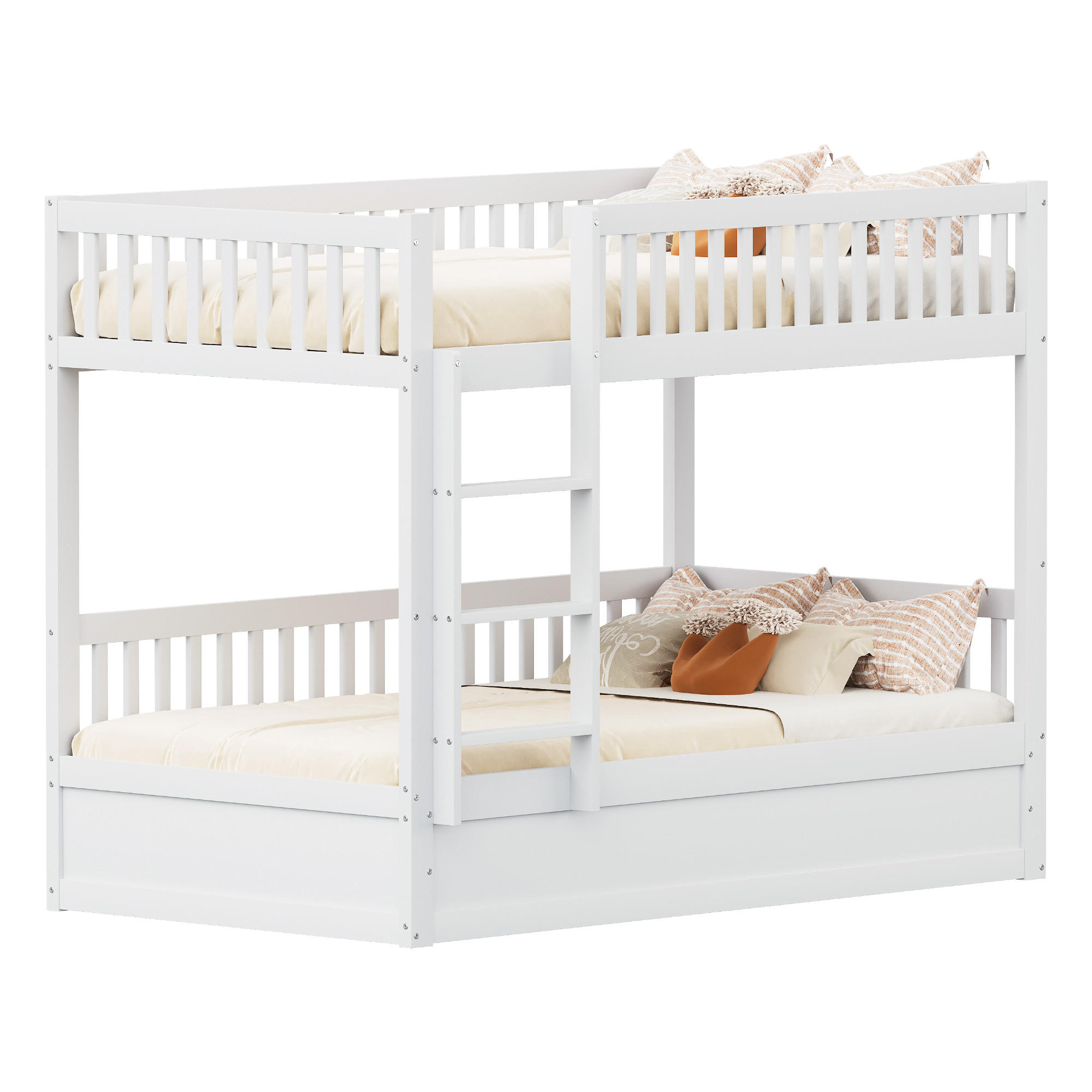 ETAGENBETT 90/200 cm weiß aus Kiefer mit hydraulischem Stauraum - Weiß, Holz (90/200cm) - OKWISH