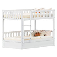 ETAGENBETT 90/200 cm weiß aus Kiefer mit hydraulischem Stauraum - Weiß, Holz (90/200cm) - OKWISH