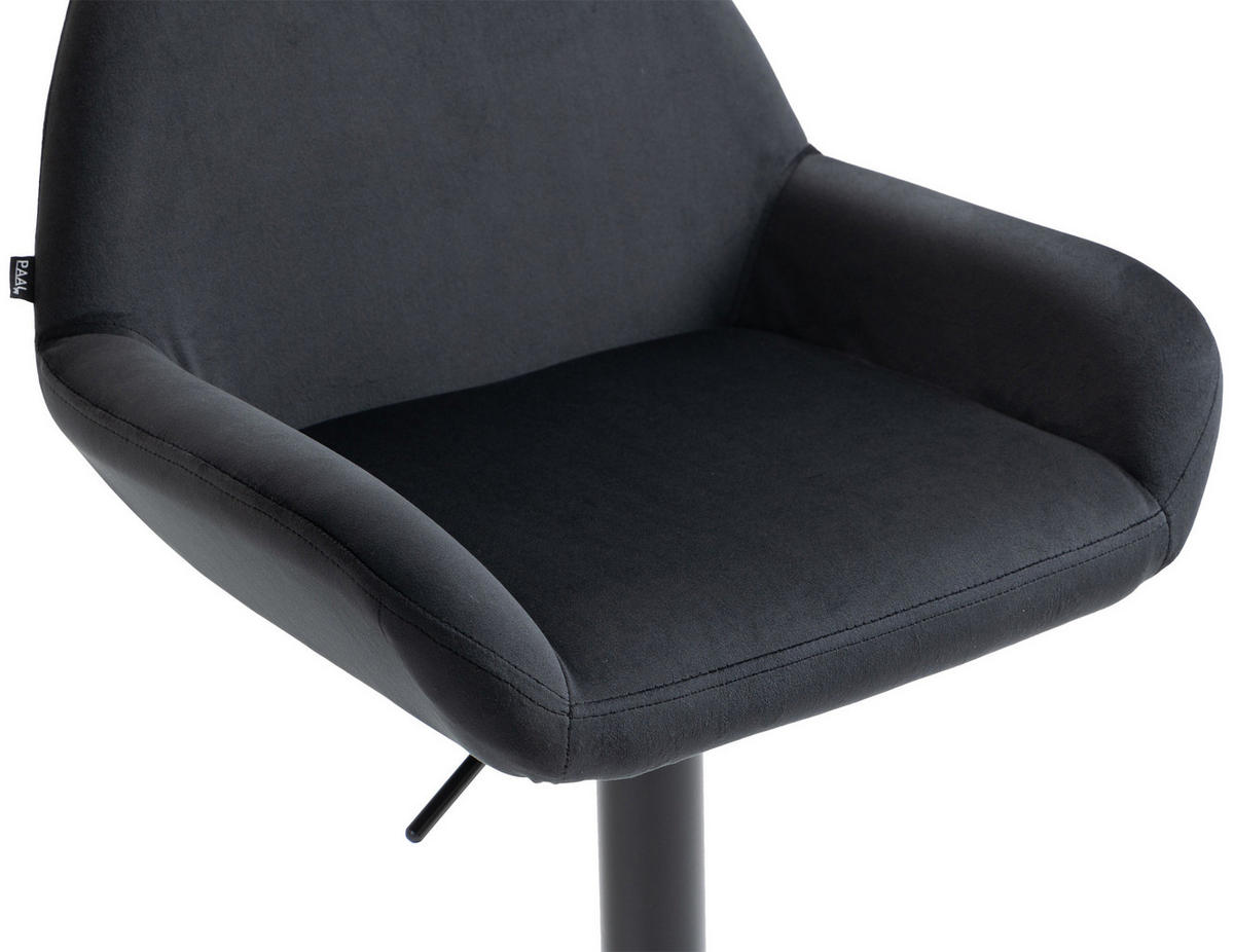 BARHOCKER 2er Set Samt Schwarz - Schwarz, Textil/Metall (51/89/52cm) - CLP