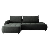ECKSCHLAFSOFA Bueno I, Seite: Links - Dunkelgrau/Schwarz, Holz/Textil (300/185cm) - MIRJAN24