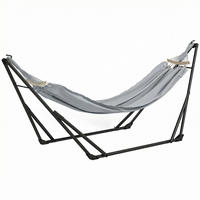 HÄNGEMATTE DE-13684 2-in-1 klappbar mit Tragetasche Grau - Grau, Metall (89/100/268cm) - ComfortXL