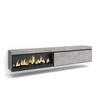 TV-SCHRANK Lowboard, Elektrokamin XXL, Hängend, zementgrau, 237/35/45 cm - Grau, Holzwerkstoff (35/45/237cm) - Skraut Home