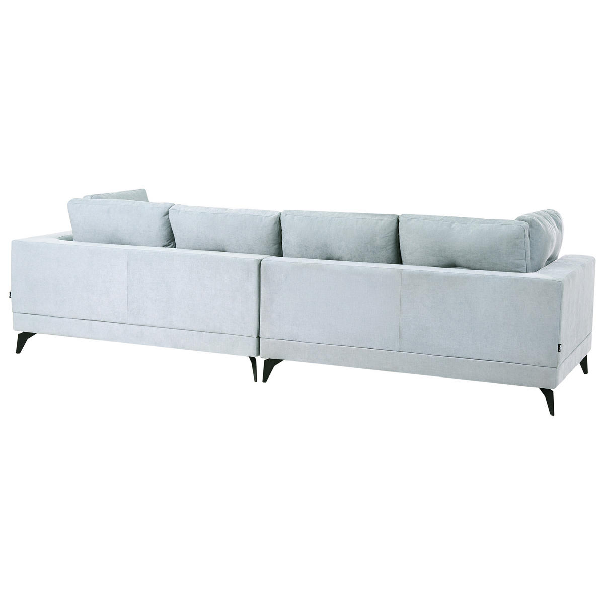 POHOVKA 4-místná Umělý len Světle modrá Yuri - modrá/černá, textil (302/88/100cm) - Beliani