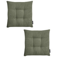 STUHLKISSEN 2er Set Inga - Dunkelgrün, Textil (35/35/5cm) - Magma Heimtexx