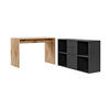 SCHREIBTISCH Der Produktive - Eichefarben/Schwarz, Holzwerkstoff (54/112/77cm) - Mokebo