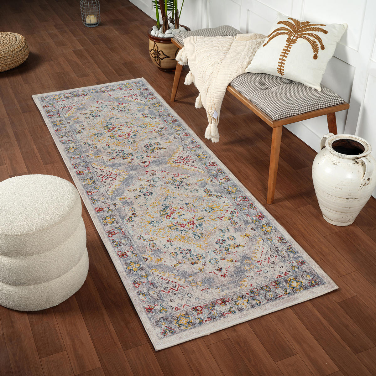 VINTAGE-TEPPICH 80/220 cm Taupe - Taupe, Naturmaterialien/Textil (80/220cm) - LIVABLISS