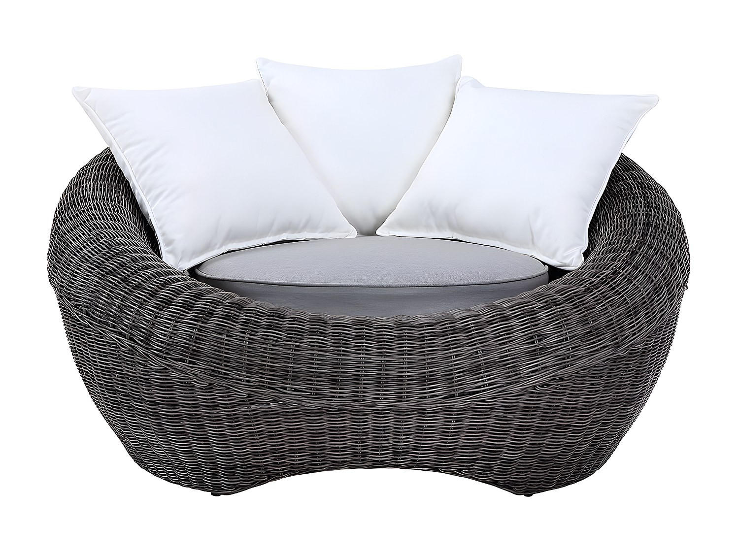 GARTENSESSEL - 2 Personen - Harz - Grau - - Grau, Kunststoff (101/66/107cm) - Vente-Unique