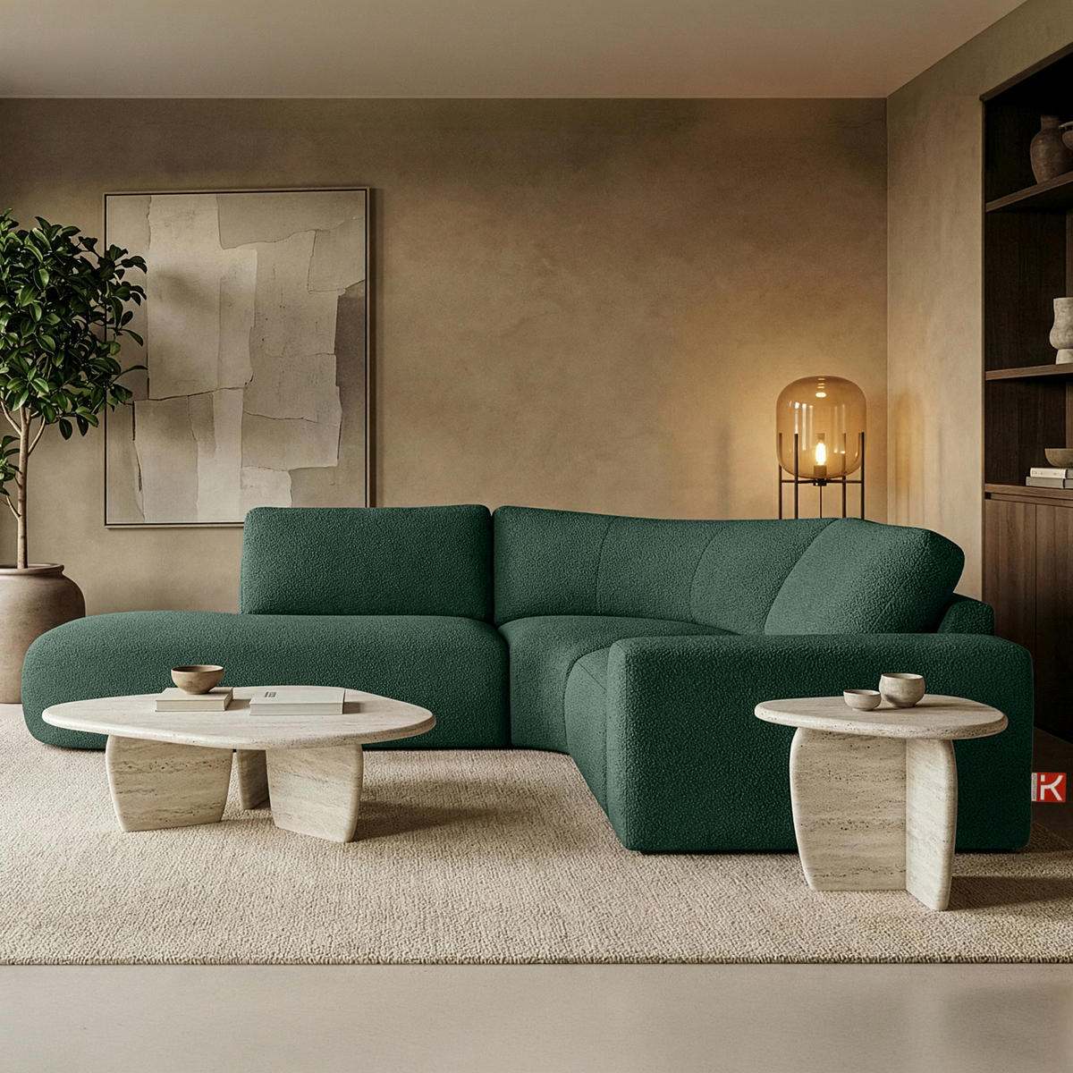 ECKSOFA LINKS ZUCCO, Grün - Grün, Holz/Holzwerkstoff (224/293cm) - KONSIMO®