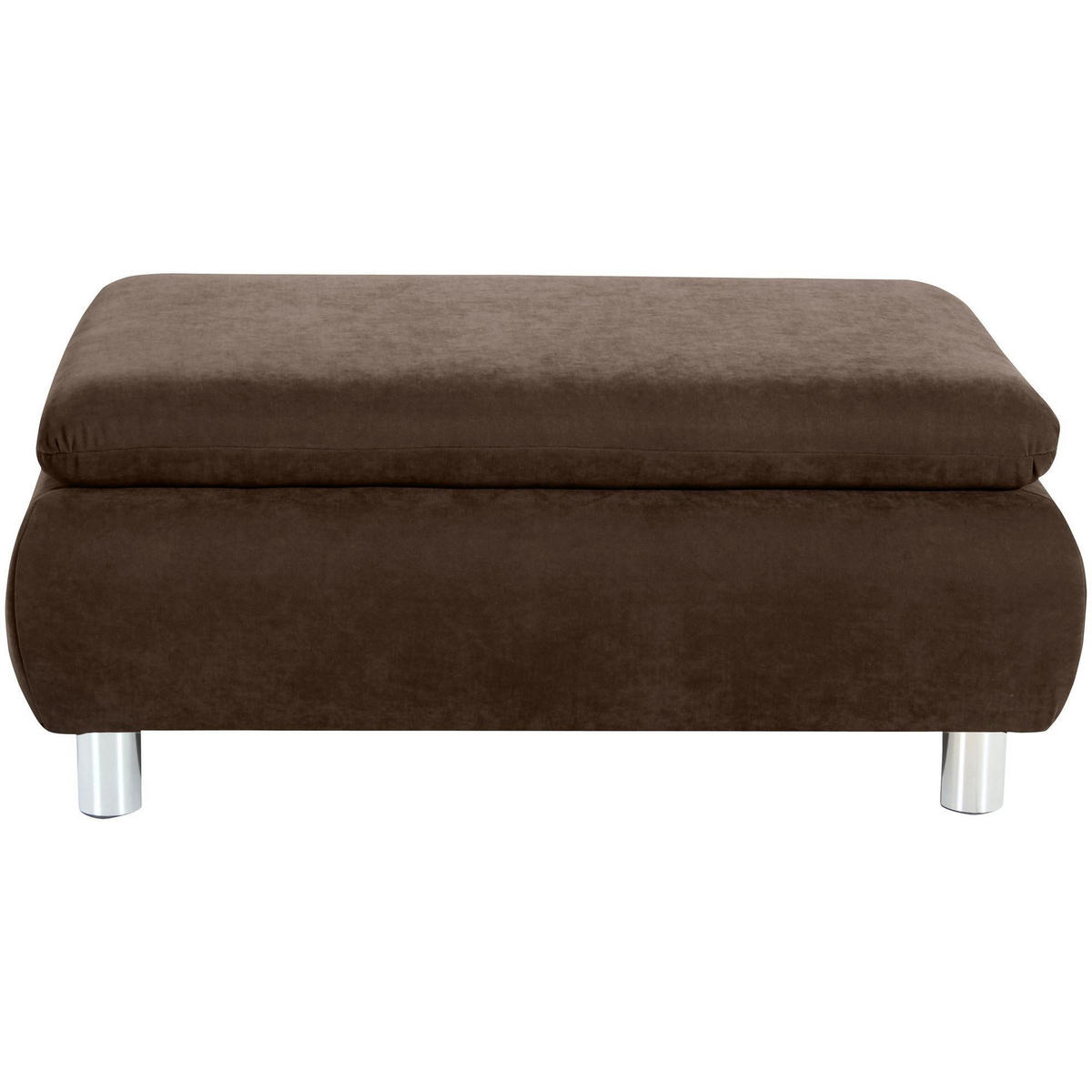 HOCKER Kaye Bezug Veloursstoff Metallfuß verchromt / braun - Braun, Kunststoff (90/43/60cm) - 58aufmkessel