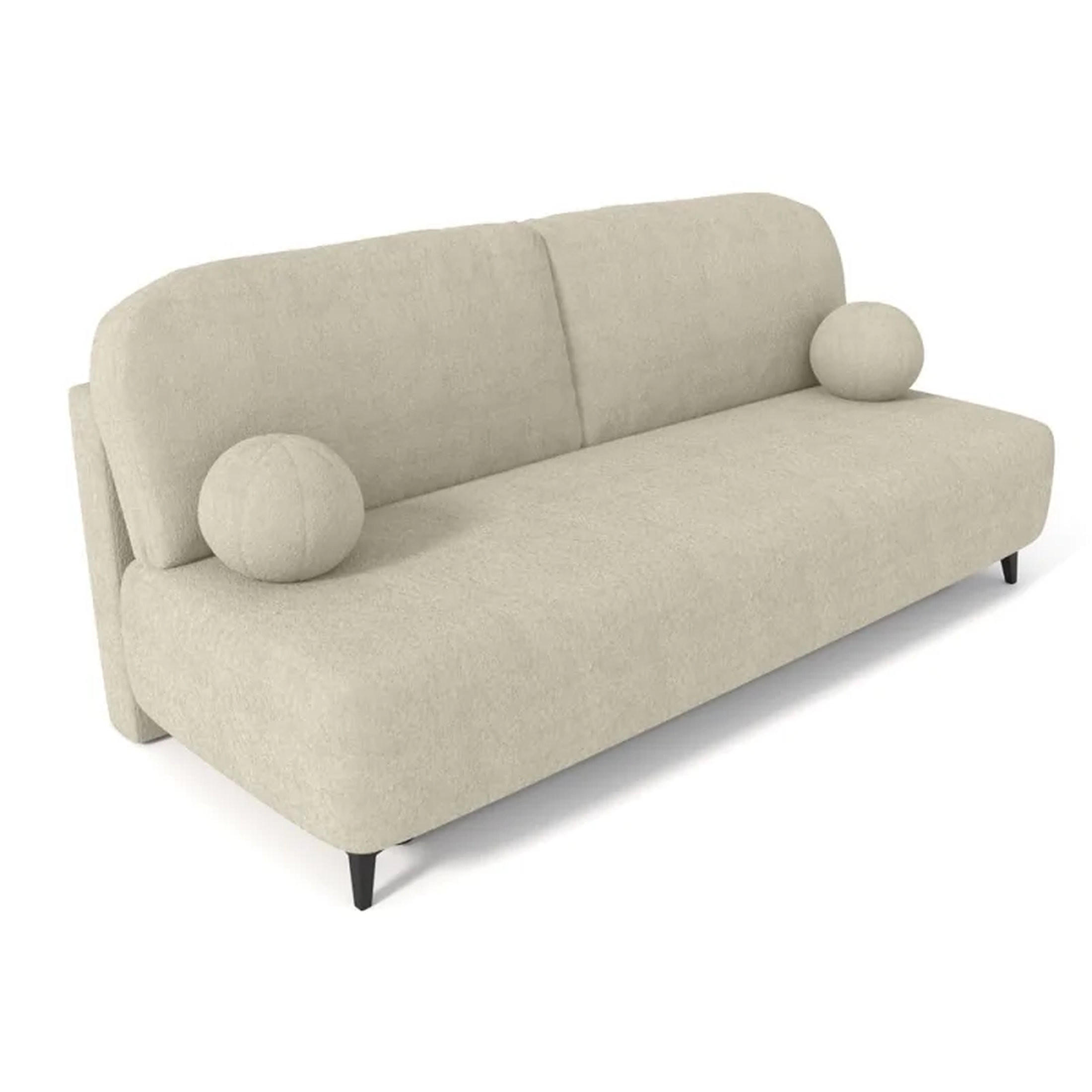 SCHLAFSOFA MIO, Sofa mit Schlaffunktion und Bettkasten, Farbe: Beige, Bouclé-Stoff - Beige, Textil (198/90/86cm) - Sepro Meble