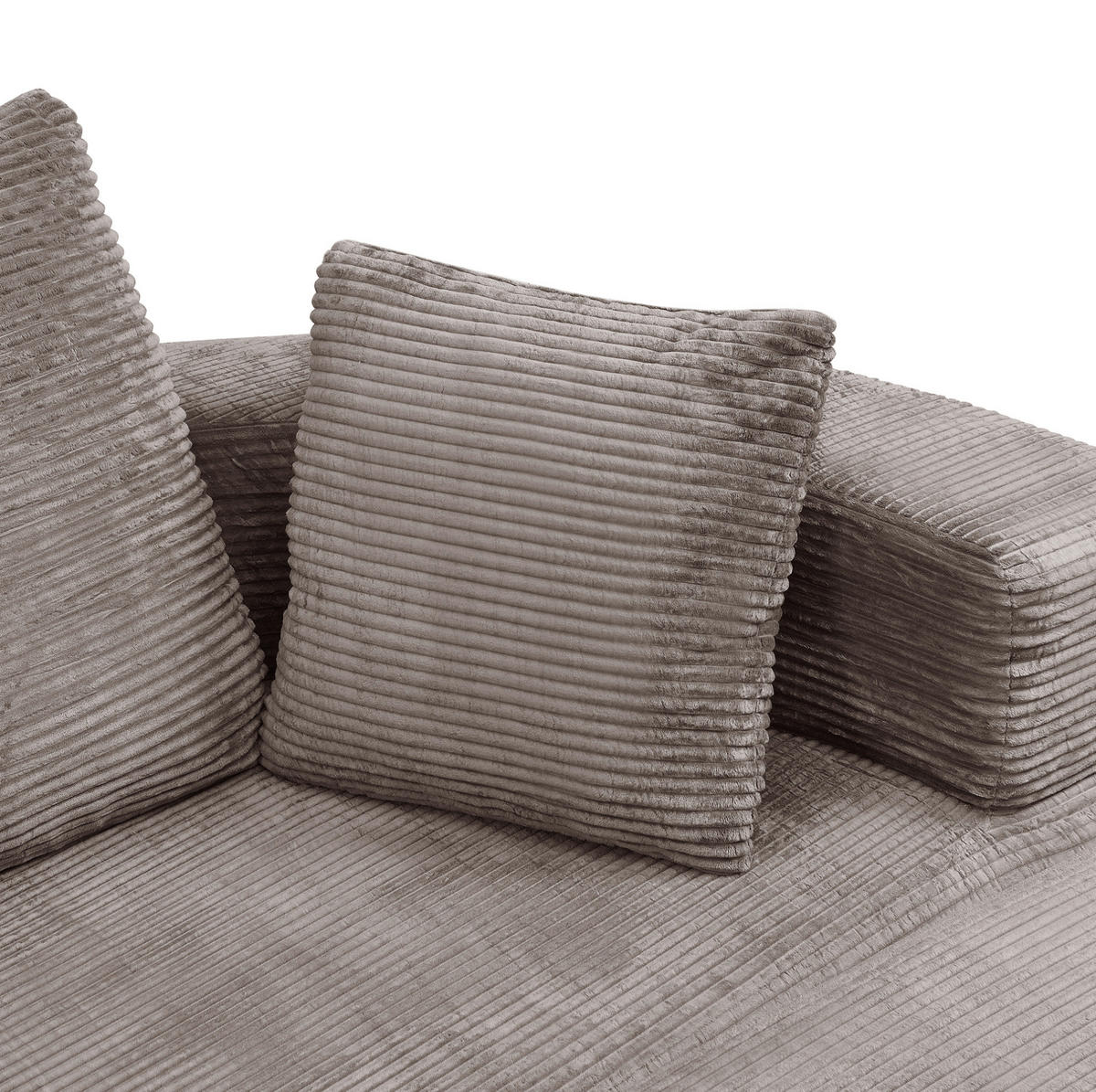 SOFABETT 2-in-1 oval 173x176 cm Cordstoff Brown Gray - Braun, Kunststoff (176/40/173cm) - Meubliv