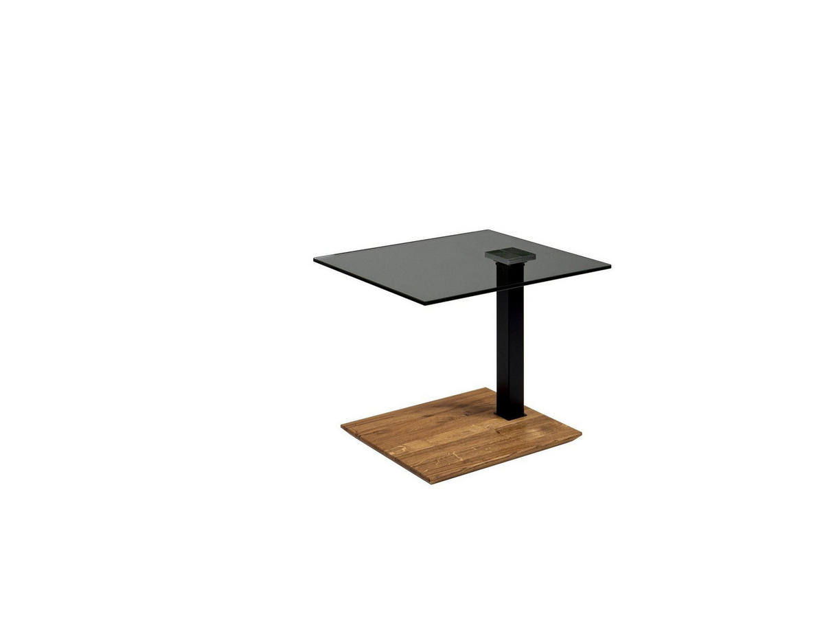BEISTELLTISCH höhenverstellbar Catherine 55x47x47 Parsolglas Schwarz - Schwarz/Grau, Holz (55/47/47cm) - 58aufmkessel