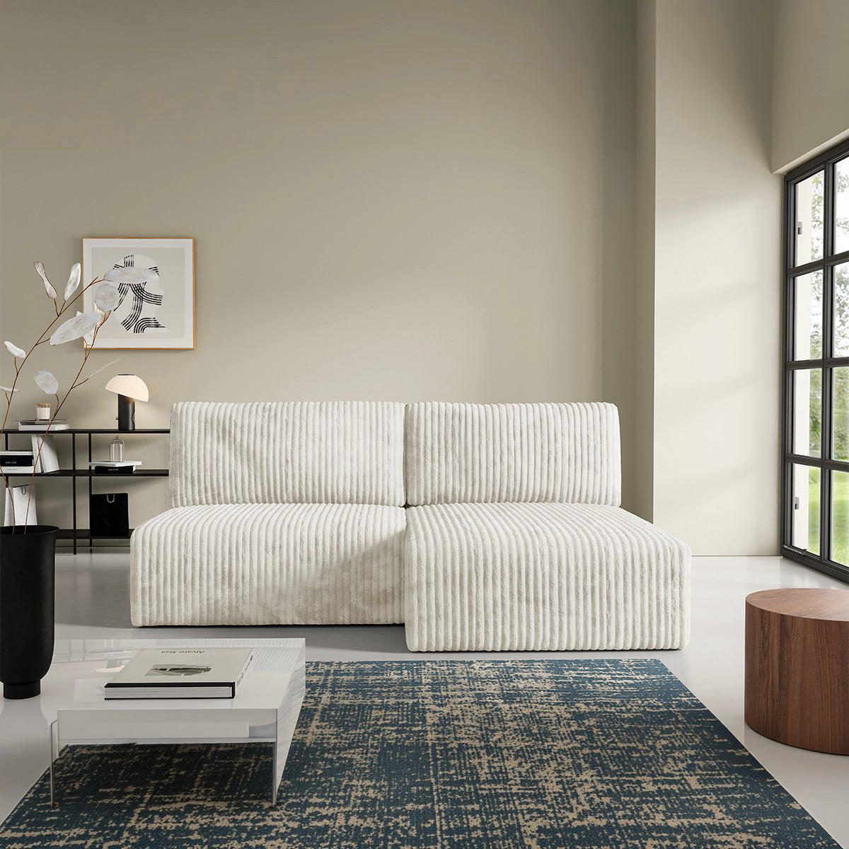 ECKSOFA Angela 3 Sitzplätze Weiß - Weiß, Holz (210/149cm) - Petits-meubles