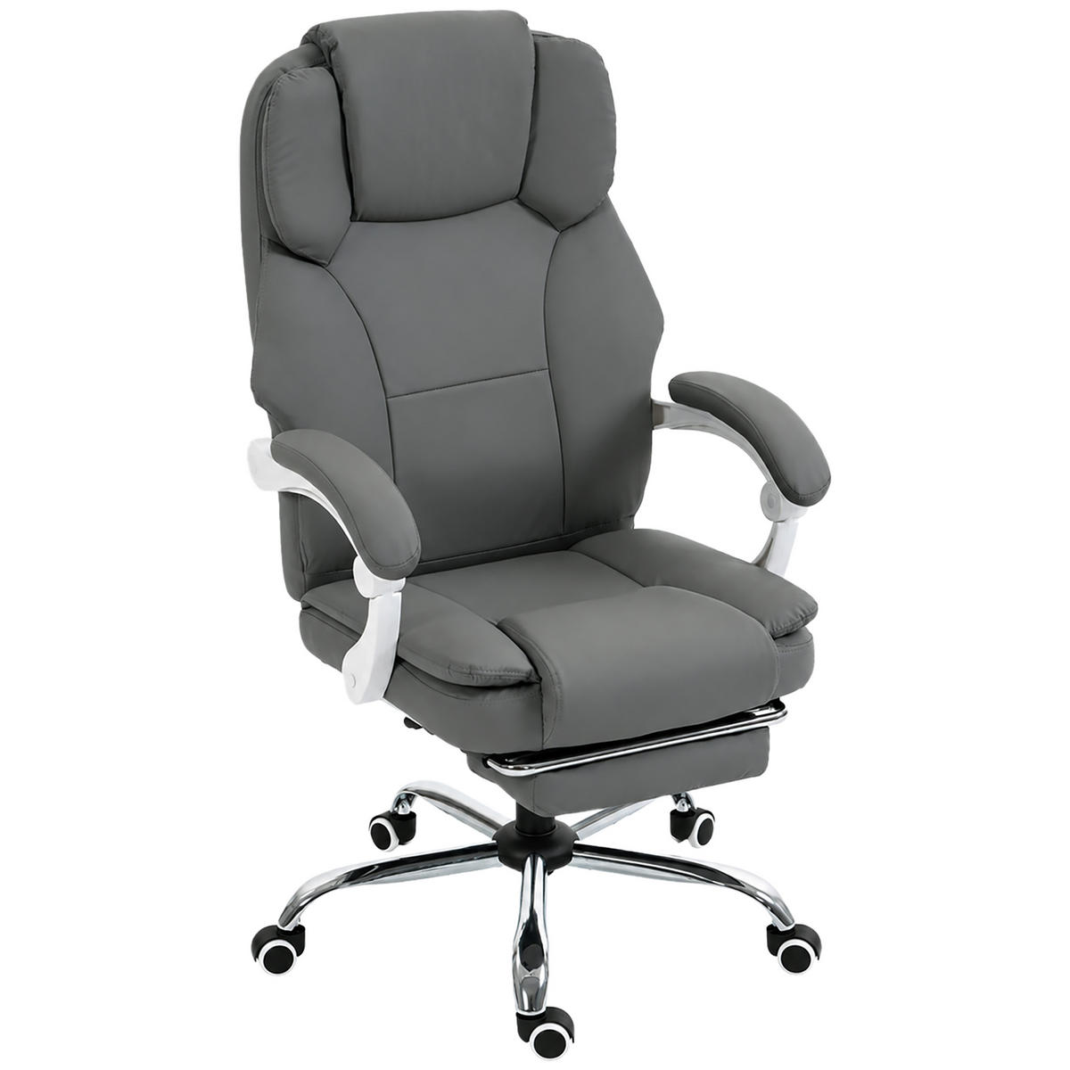 BÜROSTUHL Grau 73.0/64.0/120.0 cm - Grau, Leder (64/120/73cm)