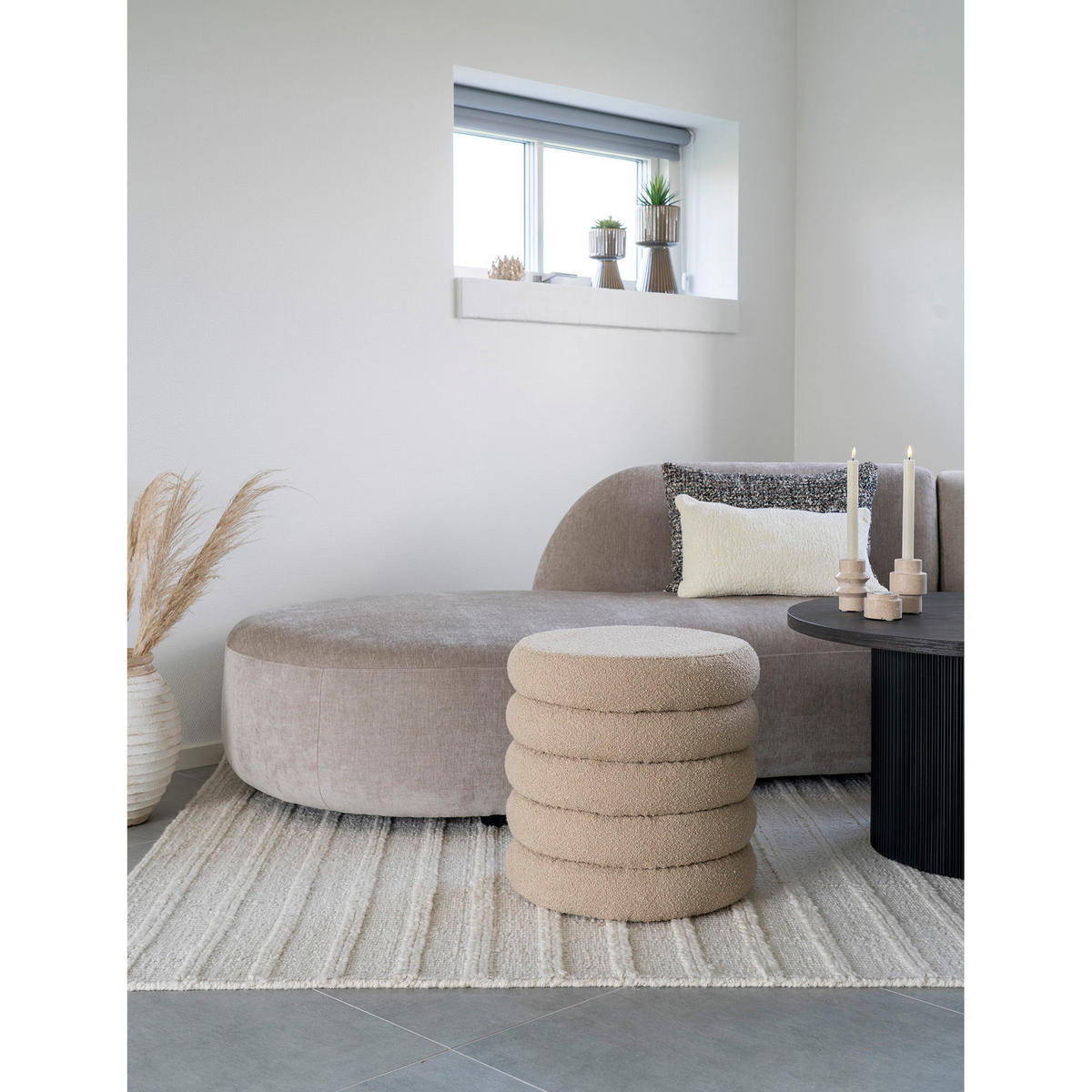 HOCKER Brooklyn mit Stauraum - Beige, Holzwerkstoff (44/44/44cm) - tinkaro