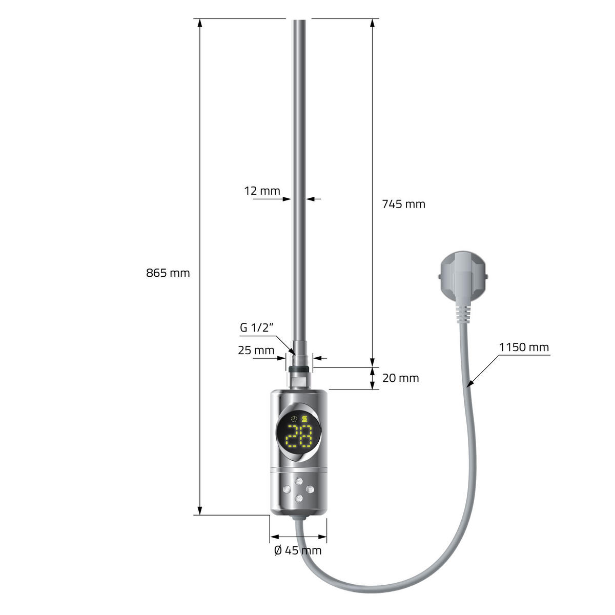 BADHEIZKÖRPER - Chromfarben, Metall (40/120/120cm) - LuxeBath