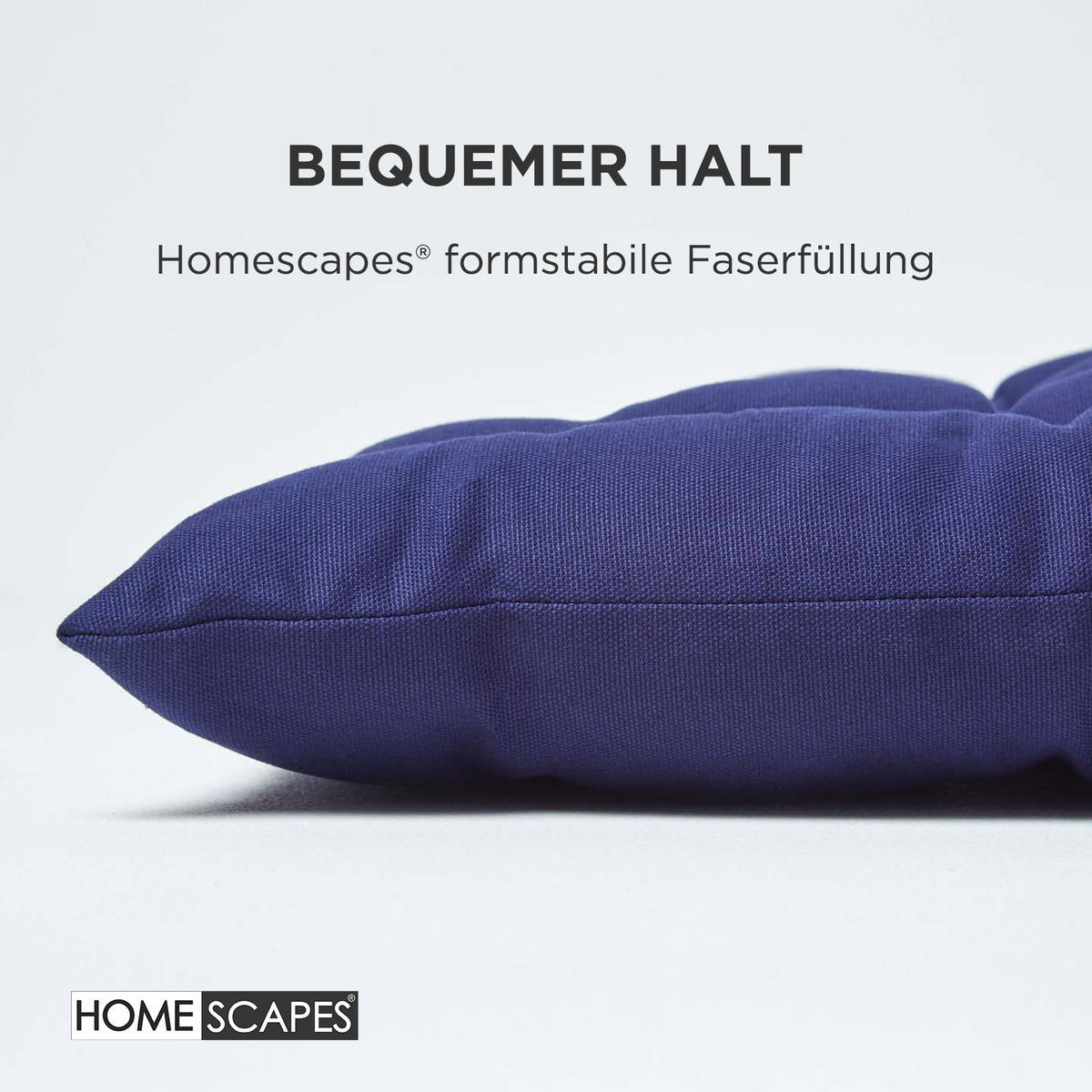 BANKAUFLAGE 3-Sitzer dunkelblau 143/48/5 cm - Dunkelblau, Textil (143/48/5cm) - Homescapes