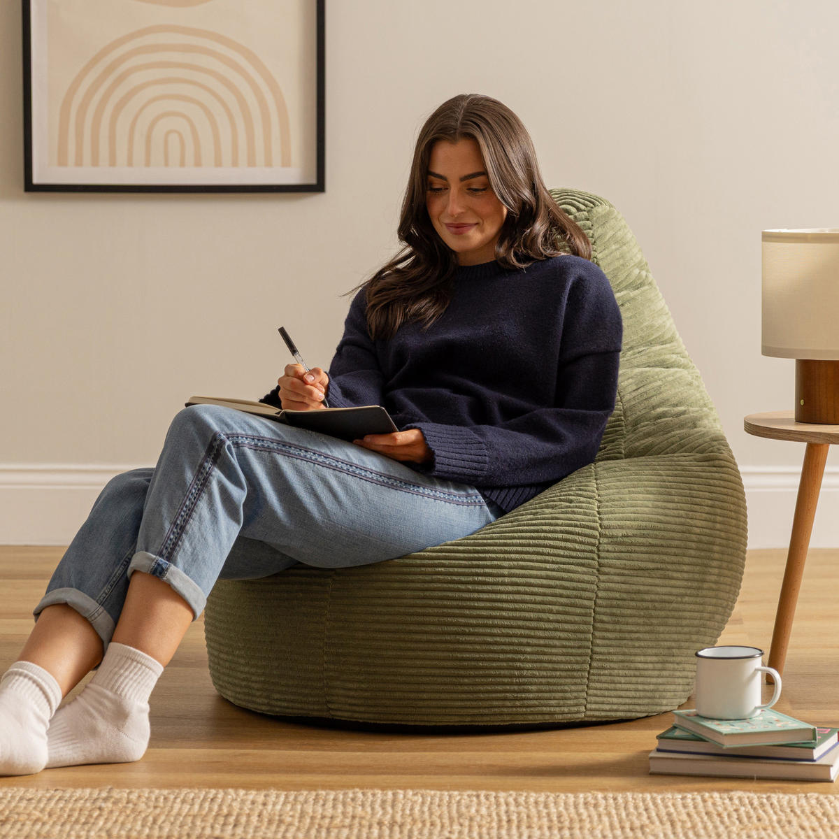 SITZSACK Dalton - Salbeigrün/Hellgrün, Textil (90/73/84cm) - icon