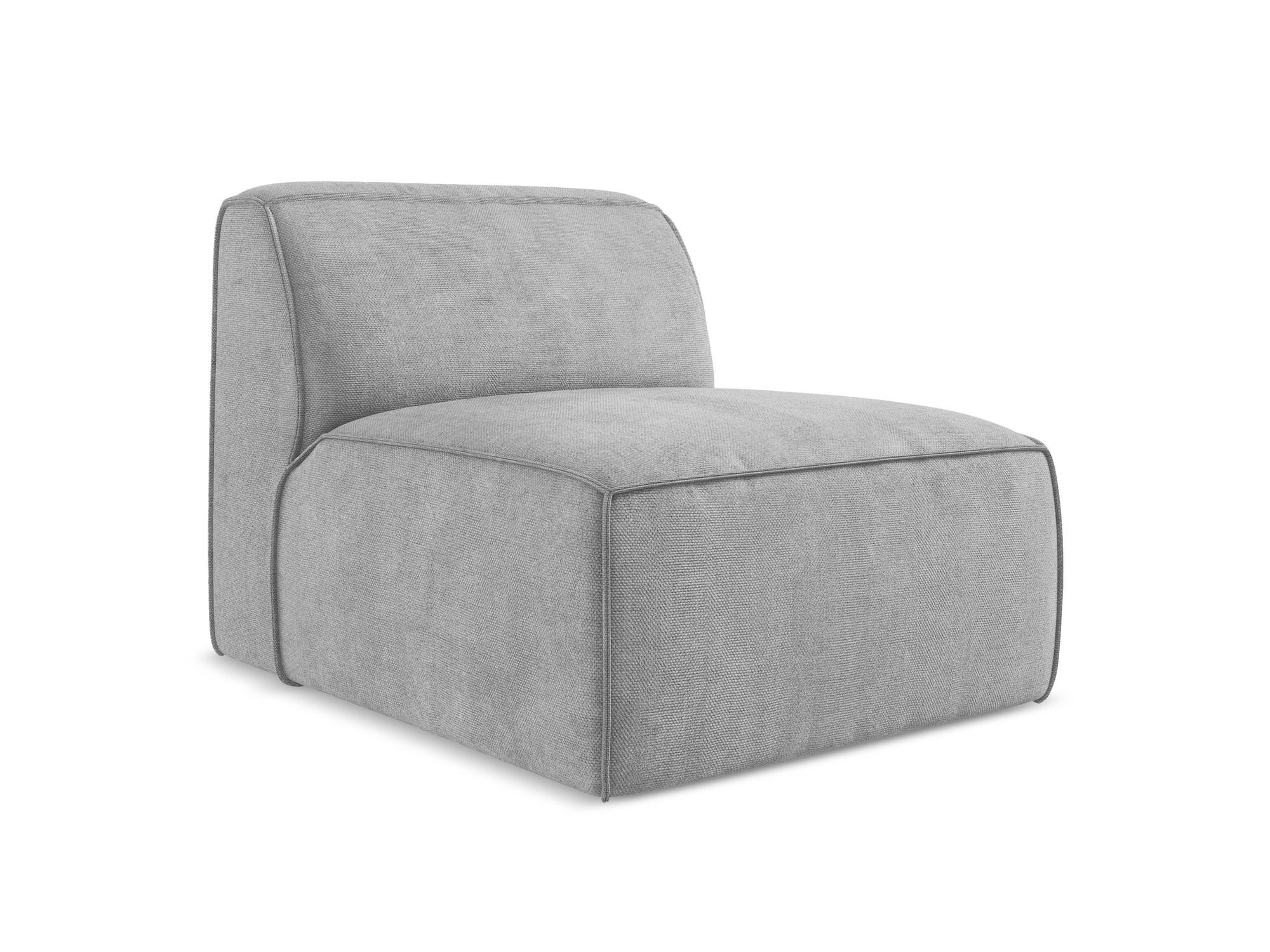 SOFAELEMENT Chenille Stoff Grau - Hellgrau/Schwarz, Holzwerkstoff/Kunststoff (80/70/102cm) - Makamii