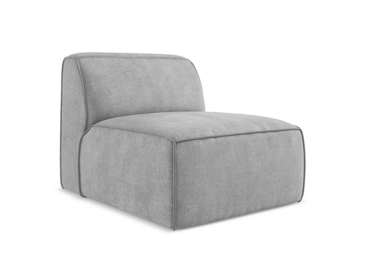 SOFAELEMENT Chenille Stoff Grau - Hellgrau/Schwarz, Holzwerkstoff/Kunststoff (80/70/102cm) - Makamii
