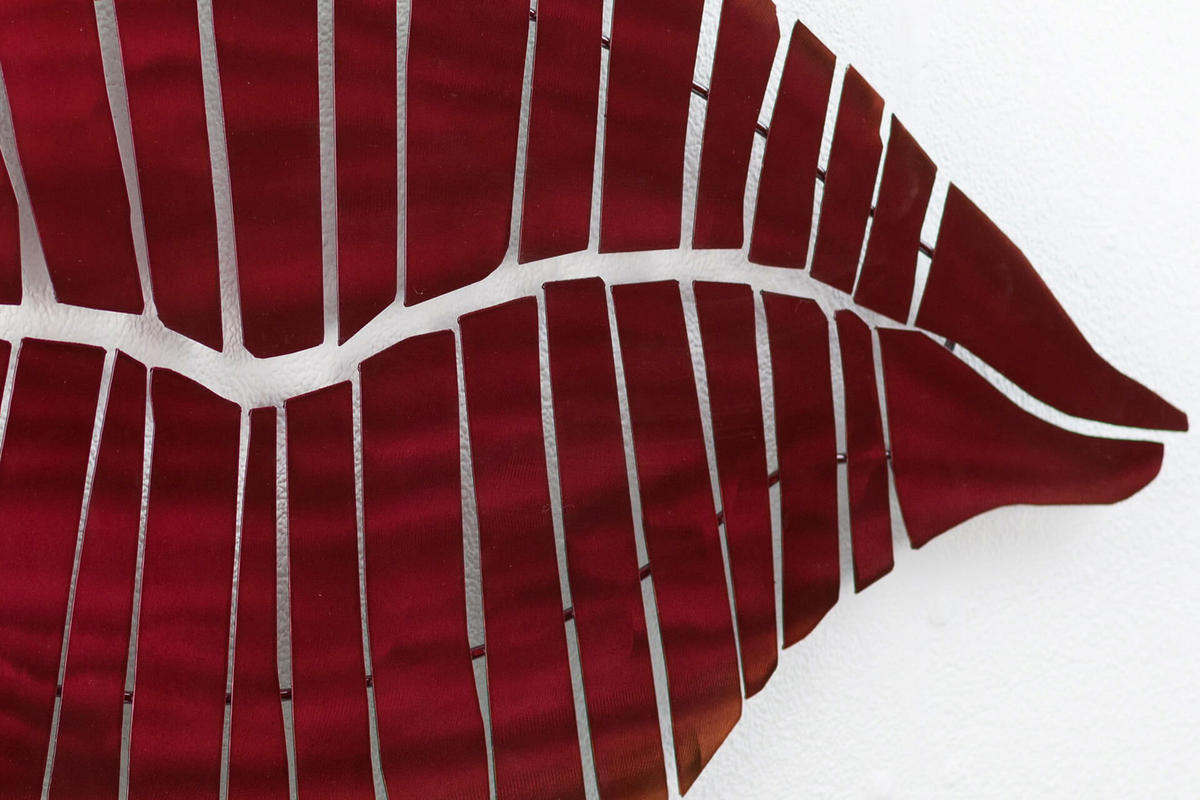 WANDDEKO Rot 100/56 cm - Rot/Weiß, Metall (3.21/56/3cm) - KUNSTLOFT