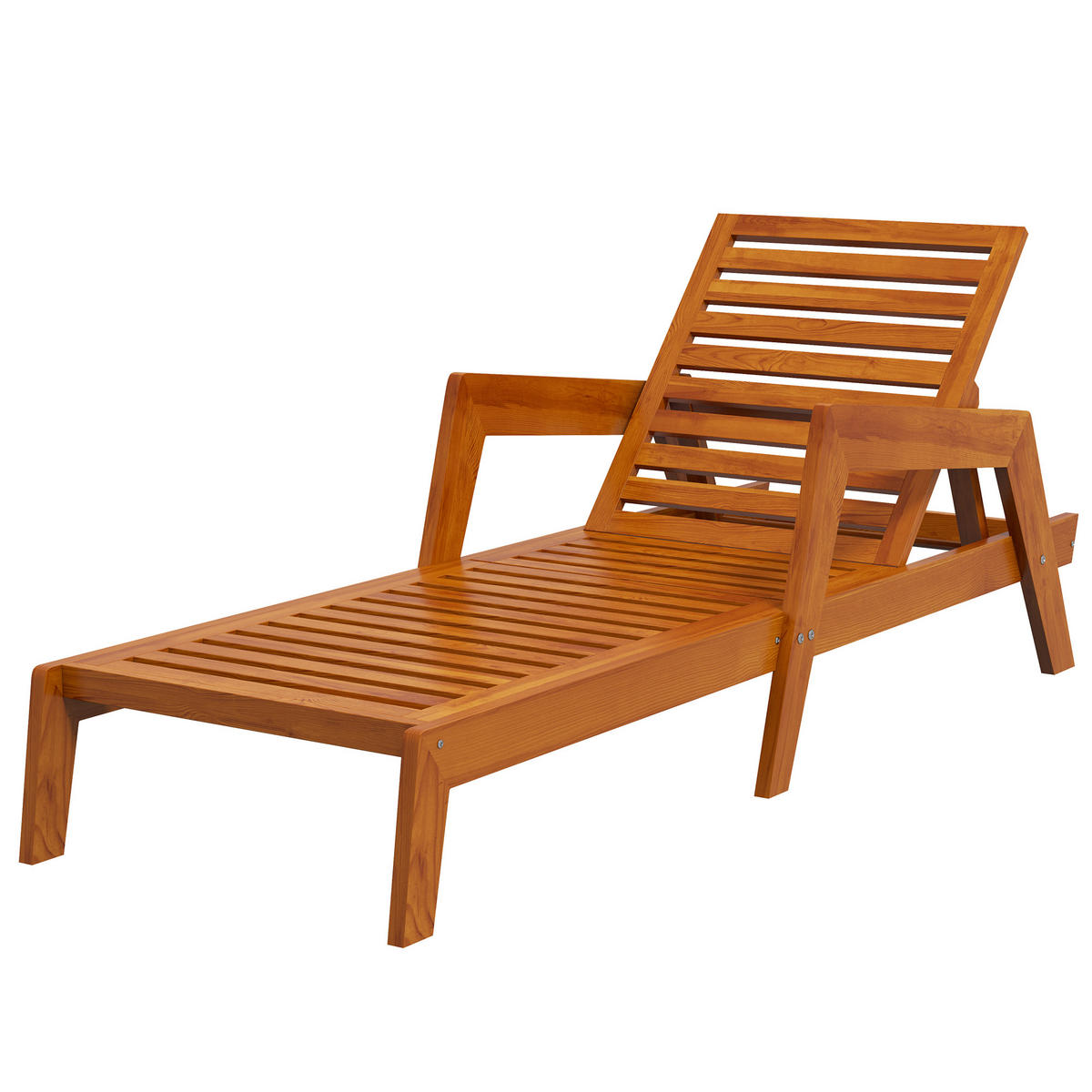 SONNENLIEGE aus Massivholz, verstellbare Gartenliege für Terrasse und Balkon, 66 x 190 x 73,5 cm, Orange - Orange, Holz (190/73.5/66cm)