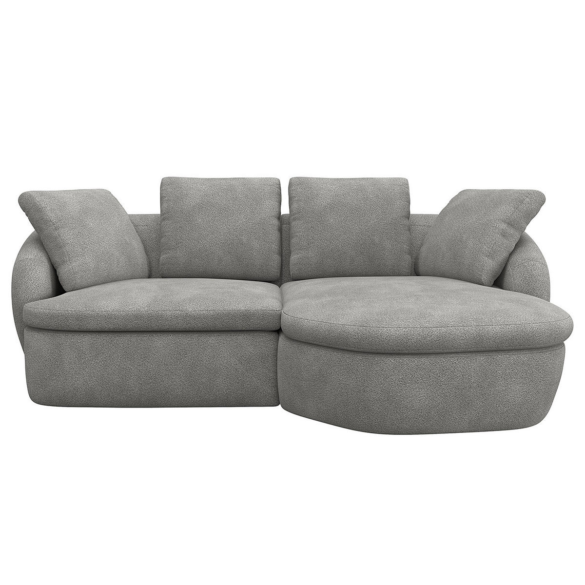 ECKSOFA mit Longchair - Schwarz/Grau, Kunststoff/Textil (217/146cm) - home24