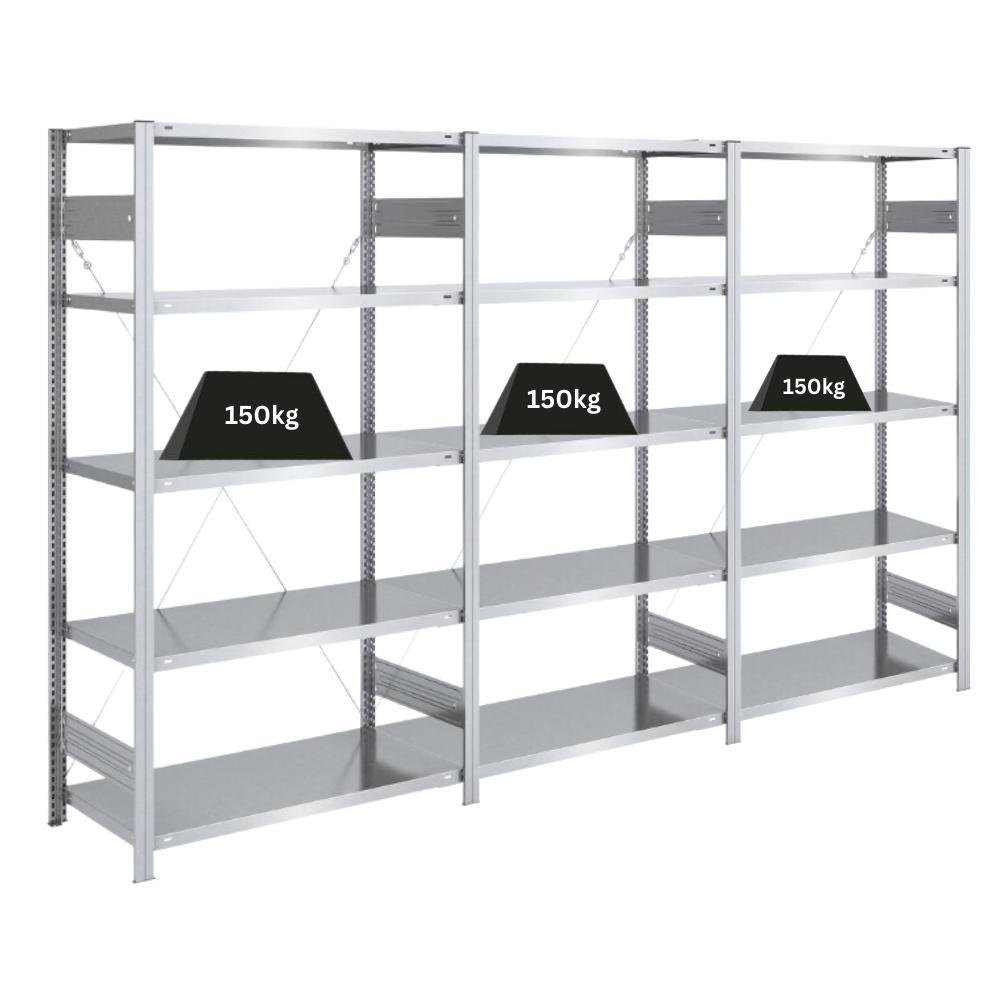 Proregal Schwerlastregal Silber 300x200x50 cm