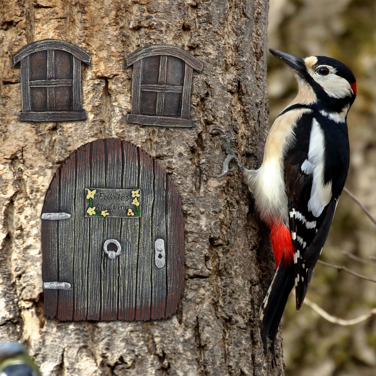 FEENTÜR - Dunkelbraun, Kunststoff (1.5/12/15.5cm) - Relaxdays