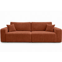 SOFA Mit Schlaffunktion Und Bettkasten, Cordstoff Tilia, Kupfer, BEST SCORNER - Orange, Holz (245/83/90cm) - Kaiser Möbel