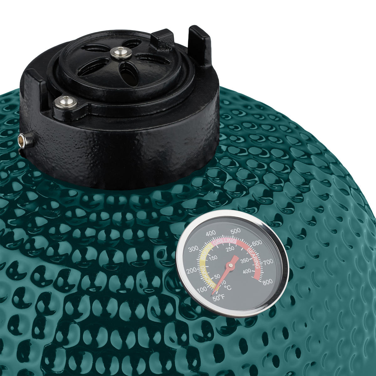 KAMADO-GRILL - Dunkelgrün, Keramik/Metall (34/56.5cm) - Relaxdays