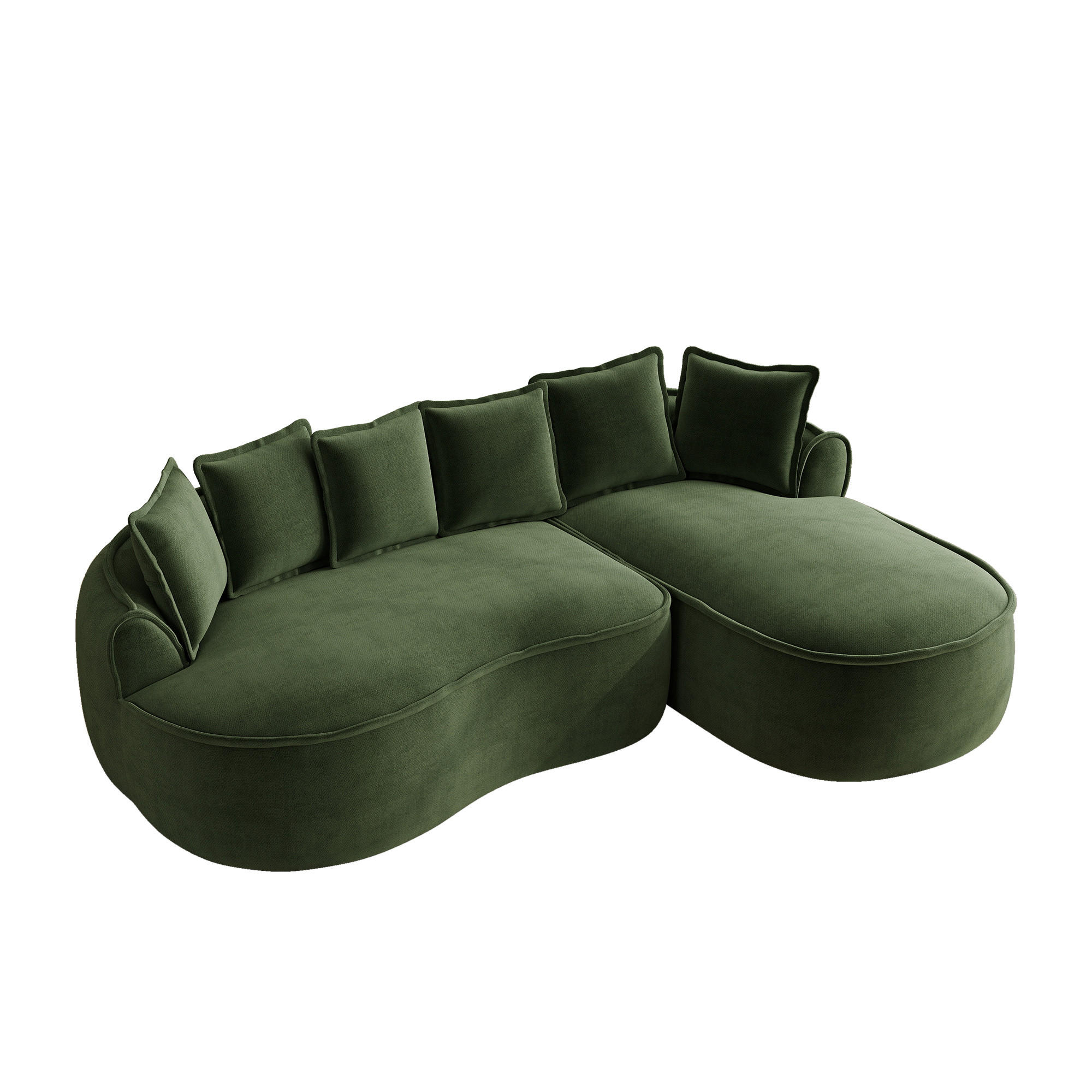 ECKSOFA DE-34260 modular mit und Kissen Grün - Grün, Textil (164/252cm) - ComfortXL