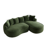 ECKSOFA DE-34260 modular mit und Kissen Grün - Grün, Textil (164/252cm) - ComfortXL