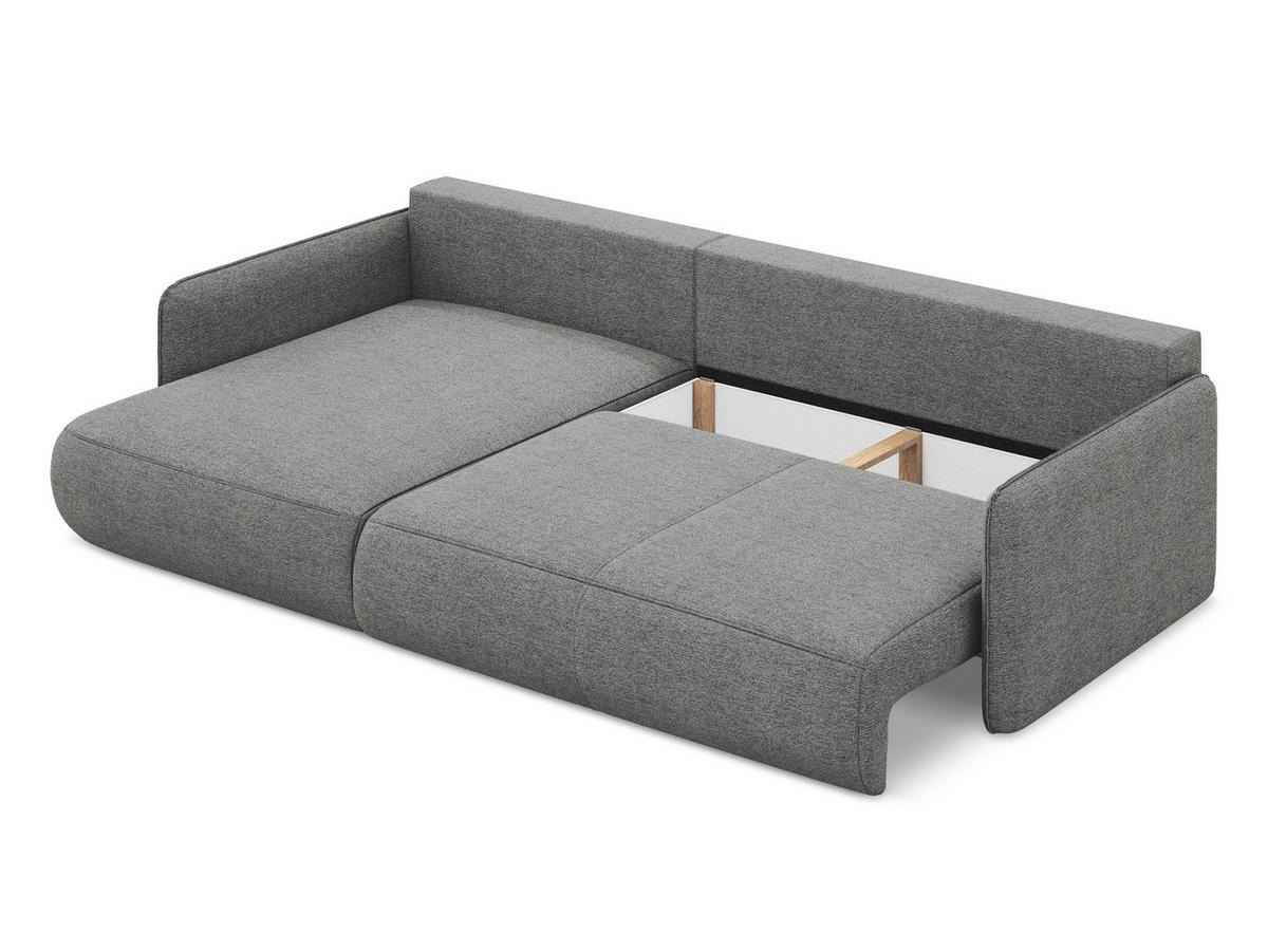 ECKSOFA mit Schlaffunktion Strukturstoff Stoff Pink - Pink/Hellrosa, Kunststoff/Textil (240/148cm) - Makamii