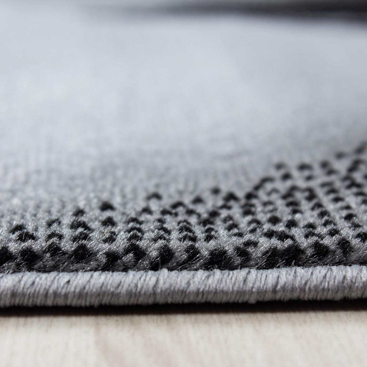 TEPPICH Kurzflor Abstrakte Wellen Polypropylen Wohnzimmer Schwarz Rechteckig 240x340 - Schwarz, Textil (240/340cm) - KADIMA DESIGN